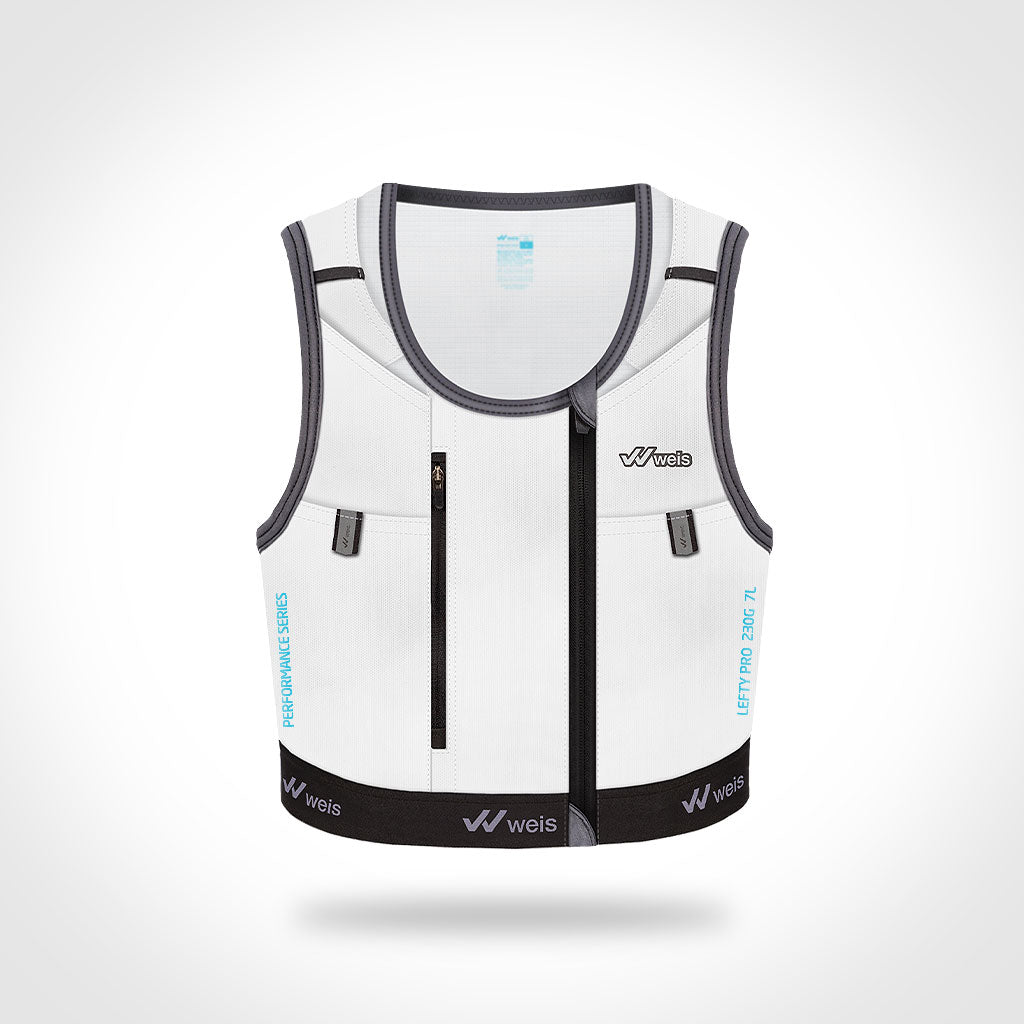 LEFTY PRO 7 L VEST / WHITE-CYAN / PERFORMANCE SERIES