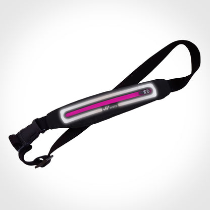 RIÑONERA SLIM / NEGRA CON CIERRE ROSA
